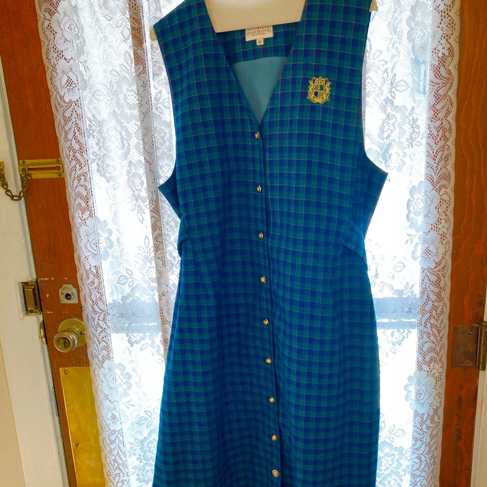 Susan Bristol blackwatch plaid jumper